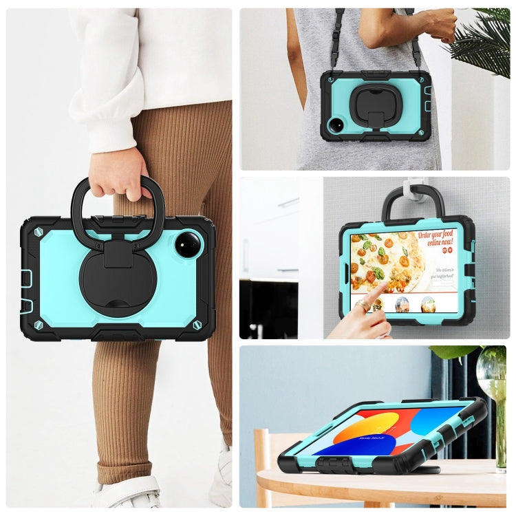 For Xiaomi Redmi Pad SE 8.7 2024 D Type Silicone Hybrid PC Tablet Case with Handle Holder