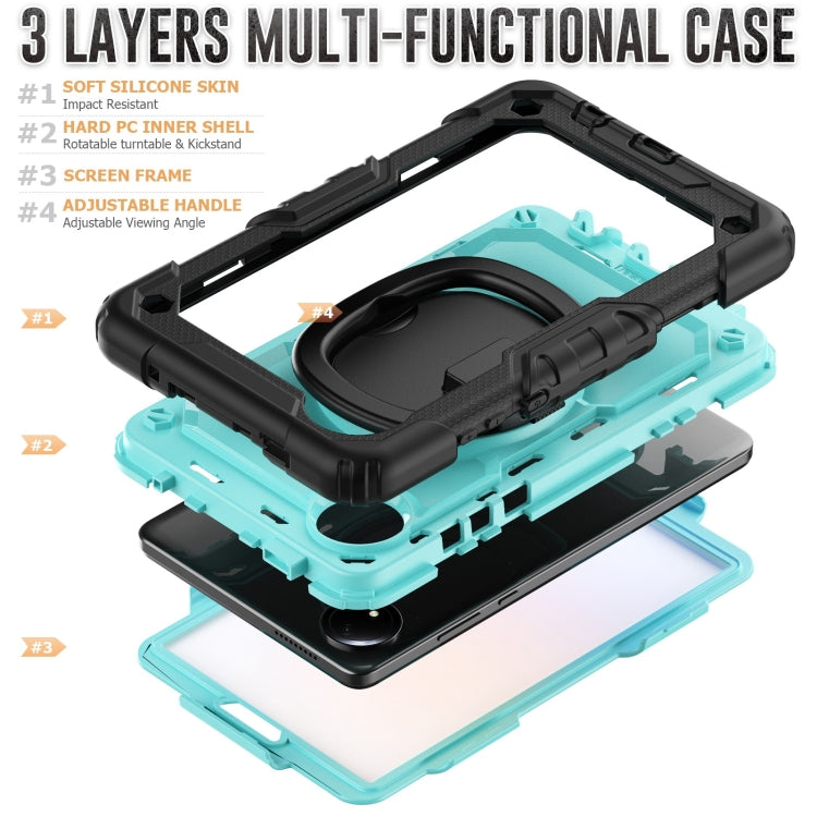For Xiaomi Redmi Pad SE 8.7 2024 D Type Silicone Hybrid PC Tablet Case with Handle Holder