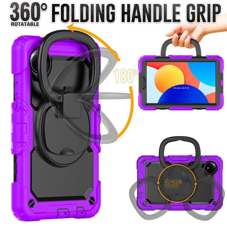 For Xiaomi Redmi Pad SE 8.7 2024 D Type Silicone Hybrid PC Tablet Case with Handle Holder