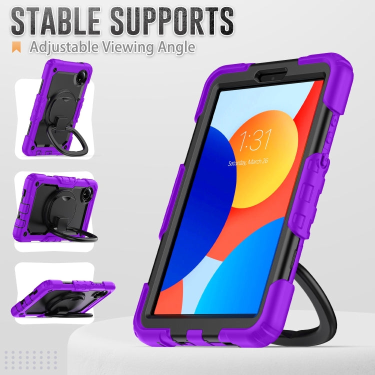 For Xiaomi Redmi Pad SE 8.7 2024 D Type Silicone Hybrid PC Tablet Case with Handle Holder