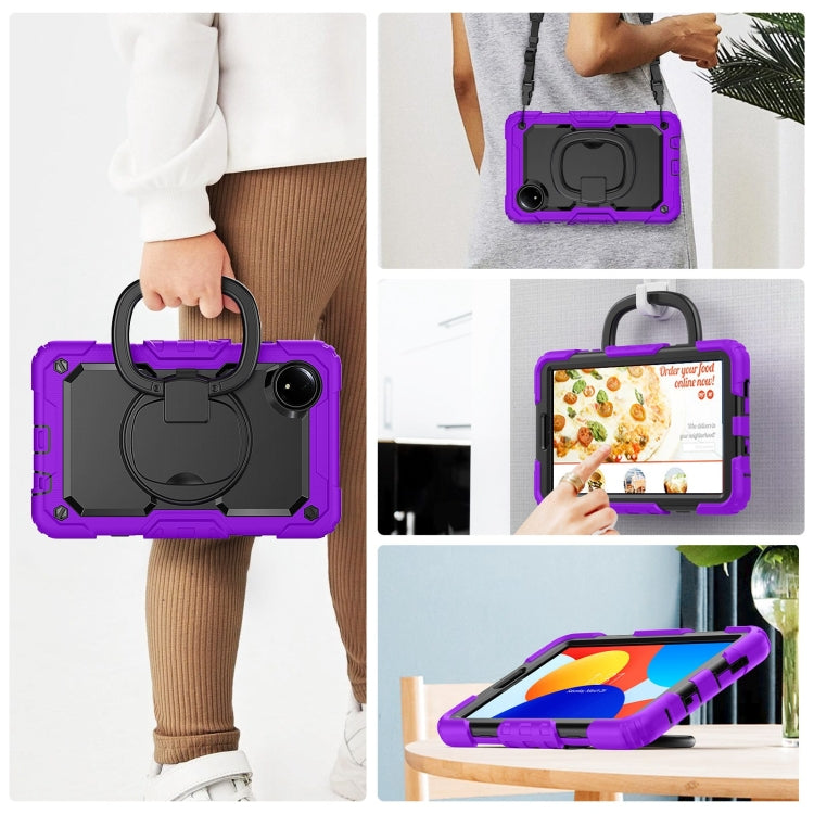 For Xiaomi Redmi Pad SE 8.7 2024 D Type Silicone Hybrid PC Tablet Case with Handle Holder