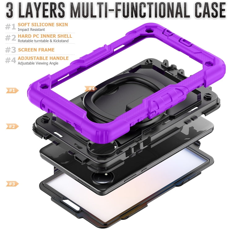 For Xiaomi Redmi Pad SE 8.7 2024 D Type Silicone Hybrid PC Tablet Case with Handle Holder