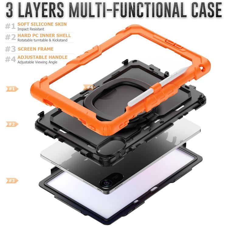 For Xiaomi Redmi Pad 2 D Type Silicone Hybrid PC Tablet Case with Handle Holder