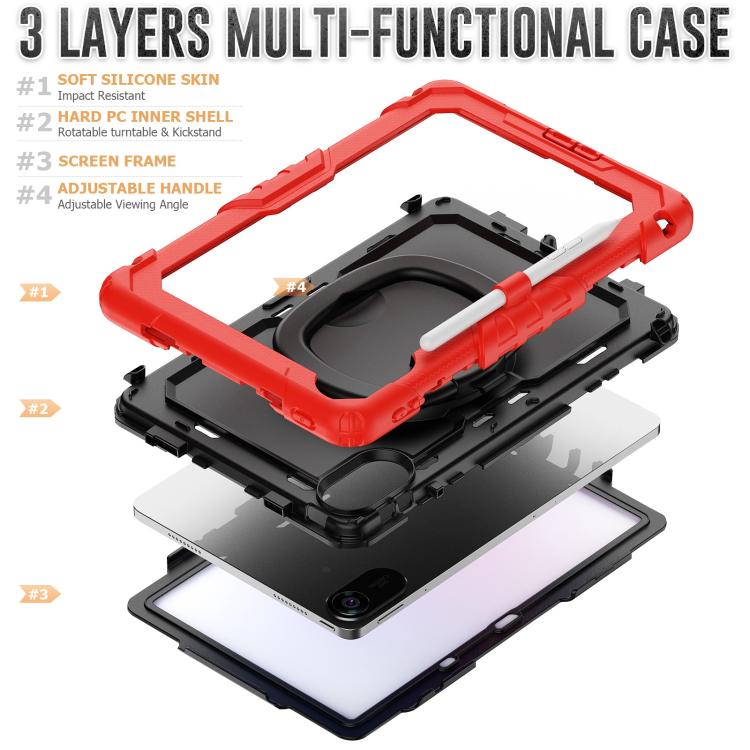 For Xiaomi Redmi Pad 2 D Type Silicone Hybrid PC Tablet Case with Handle Holder