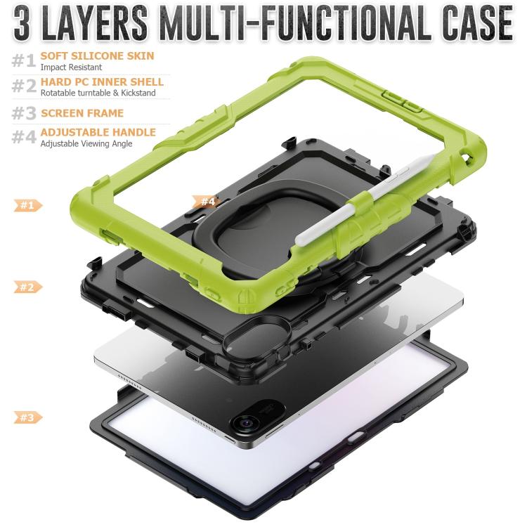 For Xiaomi Redmi Pad 2 D Type Silicone Hybrid PC Tablet Case with Handle Holder