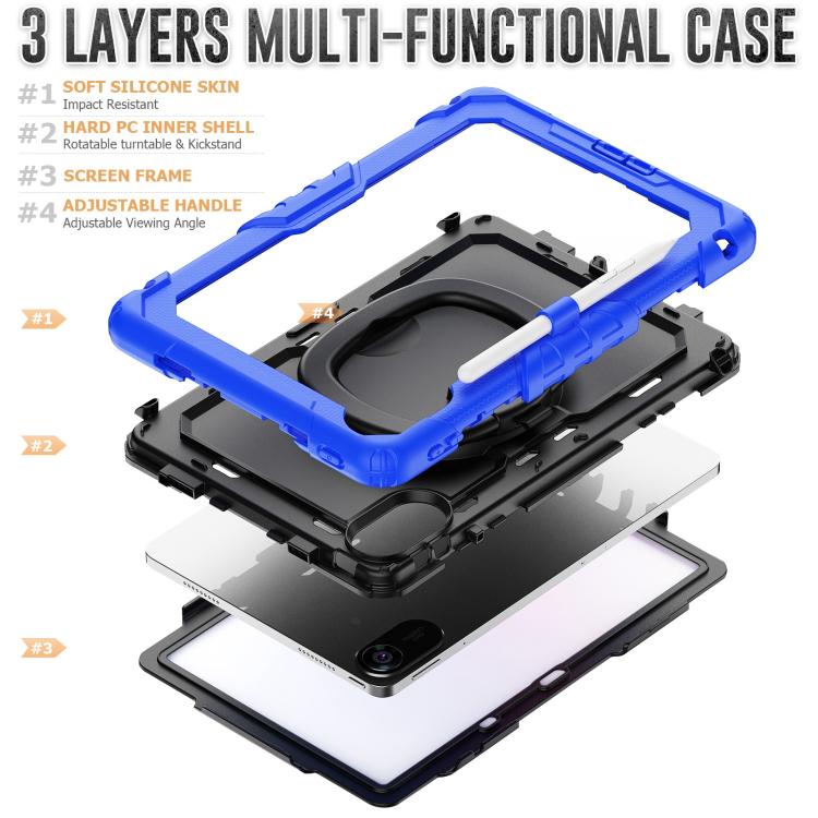 For Xiaomi Redmi Pad 2 D Type Silicone Hybrid PC Tablet Case with Handle Holder