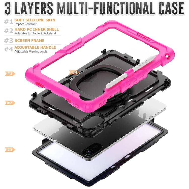 For Xiaomi Redmi Pad 2 D Type Silicone Hybrid PC Tablet Case with Handle Holder