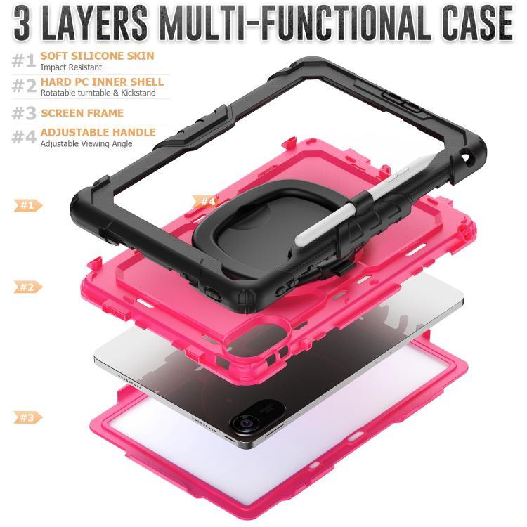 For Xiaomi Redmi Pad 2 D Type Silicone Hybrid PC Tablet Case with Handle Holder
