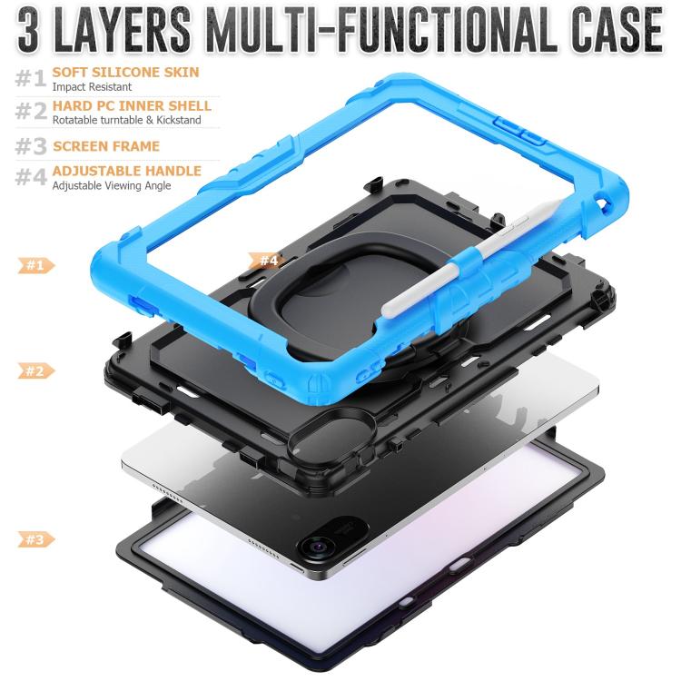 For Xiaomi Redmi Pad 2 D Type Silicone Hybrid PC Tablet Case with Handle Holder