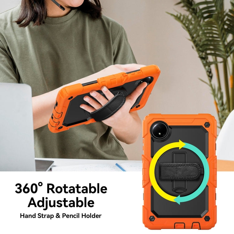 For Xiaomi Redmi Pad SE 8.7 2024 Turntable Holder Silicone Hybrid PC Tablet Case with Shoulder Strap
