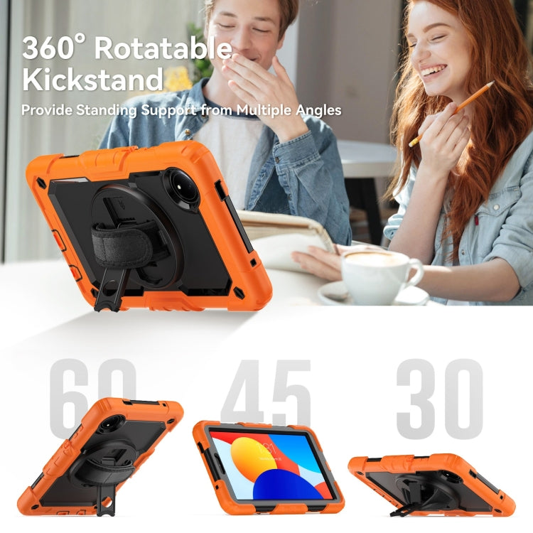 For Xiaomi Redmi Pad SE 8.7 2024 Turntable Holder Silicone Hybrid PC Tablet Case with Shoulder Strap