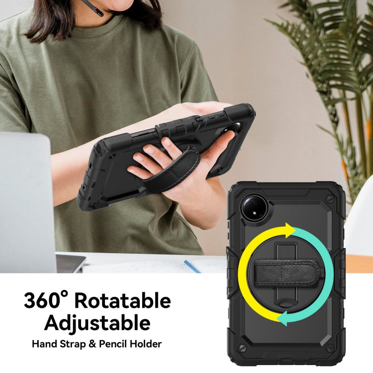 For Xiaomi Redmi Pad SE 8.7 2024 Turntable Holder Silicone Hybrid PC Tablet Case with Shoulder Strap