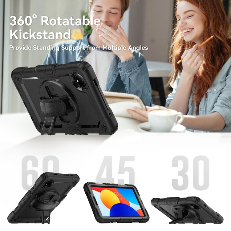 For Xiaomi Redmi Pad SE 8.7 2024 Turntable Holder Silicone Hybrid PC Tablet Case with Shoulder Strap