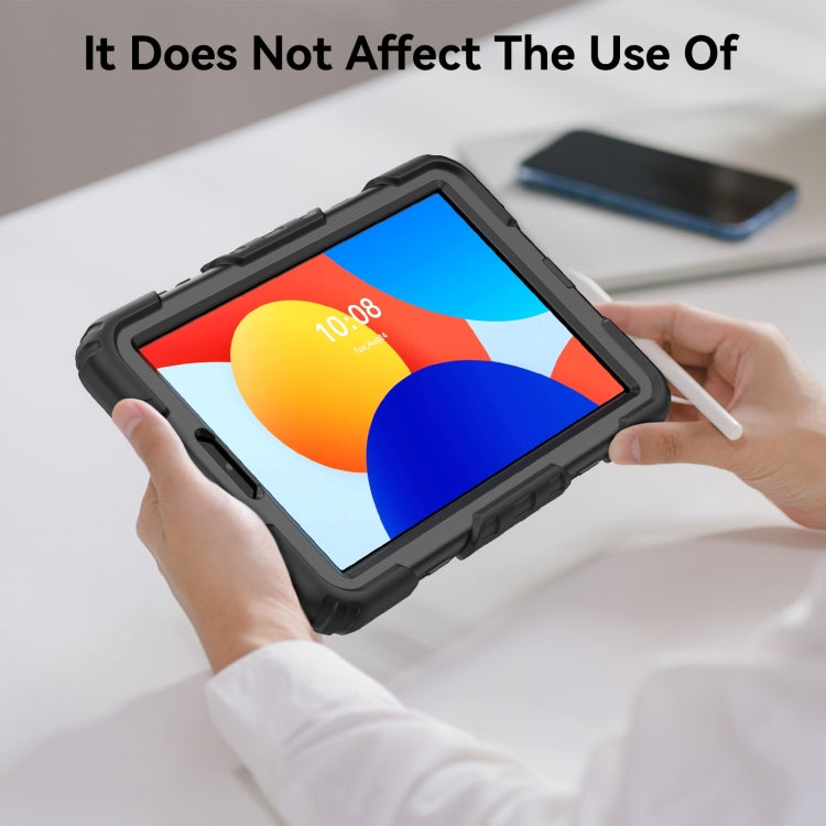 For Xiaomi Redmi Pad SE 8.7 2024 Turntable Holder Silicone Hybrid PC Tablet Case with Shoulder Strap