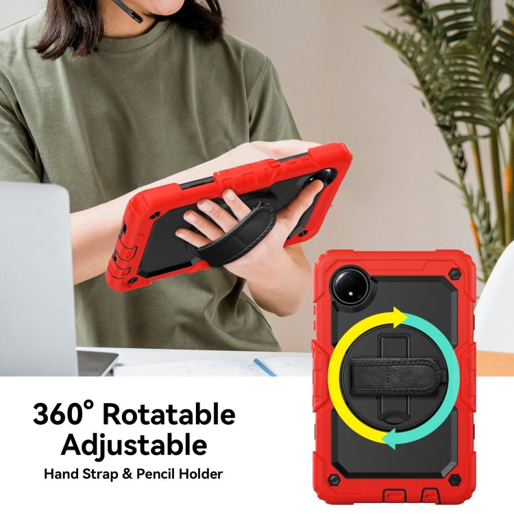 For Xiaomi Redmi Pad SE 8.7 2024 Turntable Holder Silicone Hybrid PC Tablet Case with Shoulder Strap