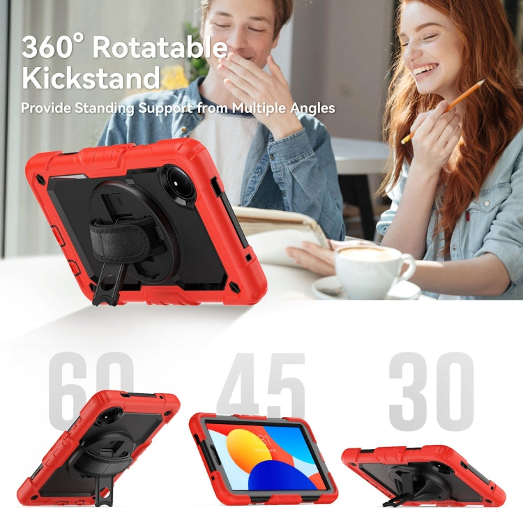 For Xiaomi Redmi Pad SE 8.7 2024 Turntable Holder Silicone Hybrid PC Tablet Case with Shoulder Strap