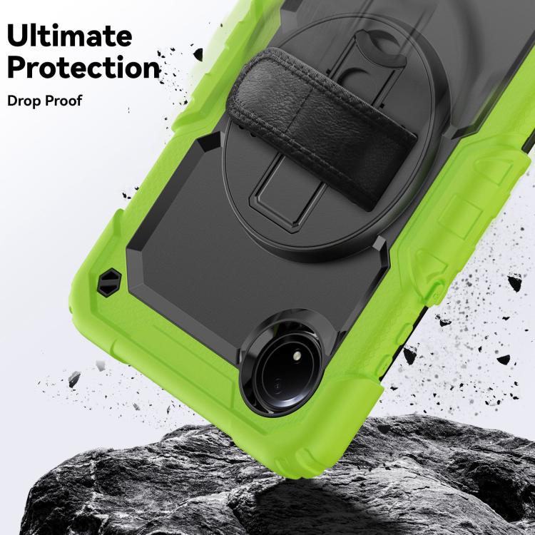 For Xiaomi Redmi Pad SE 8.7 2024 Turntable Holder Silicone Hybrid PC Tablet Case with Shoulder Strap
