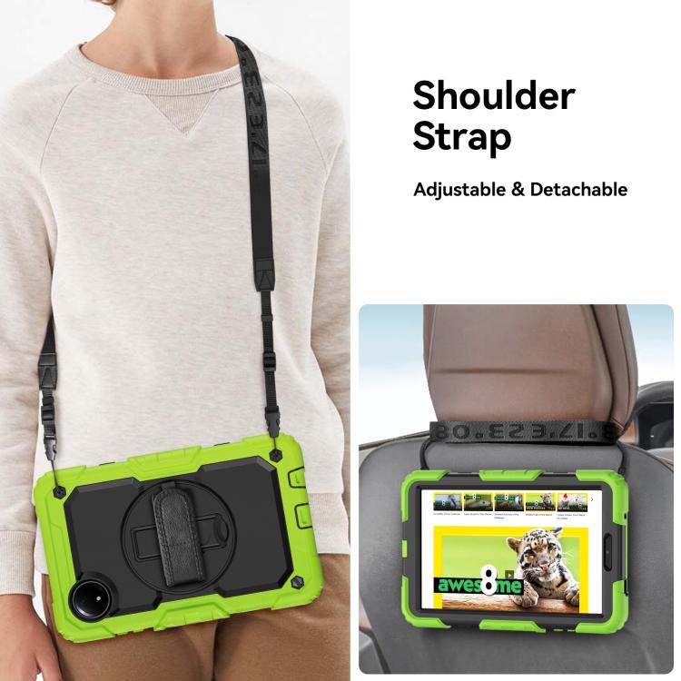 For Xiaomi Redmi Pad SE 8.7 2024 Turntable Holder Silicone Hybrid PC Tablet Case with Shoulder Strap