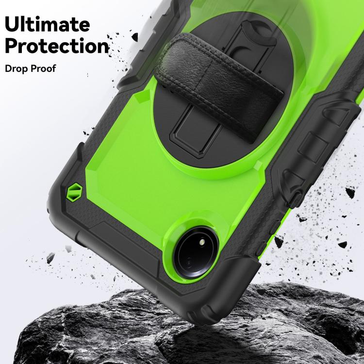 For Xiaomi Redmi Pad SE 8.7 2024 Turntable Holder Silicone Hybrid PC Tablet Case with Shoulder Strap
