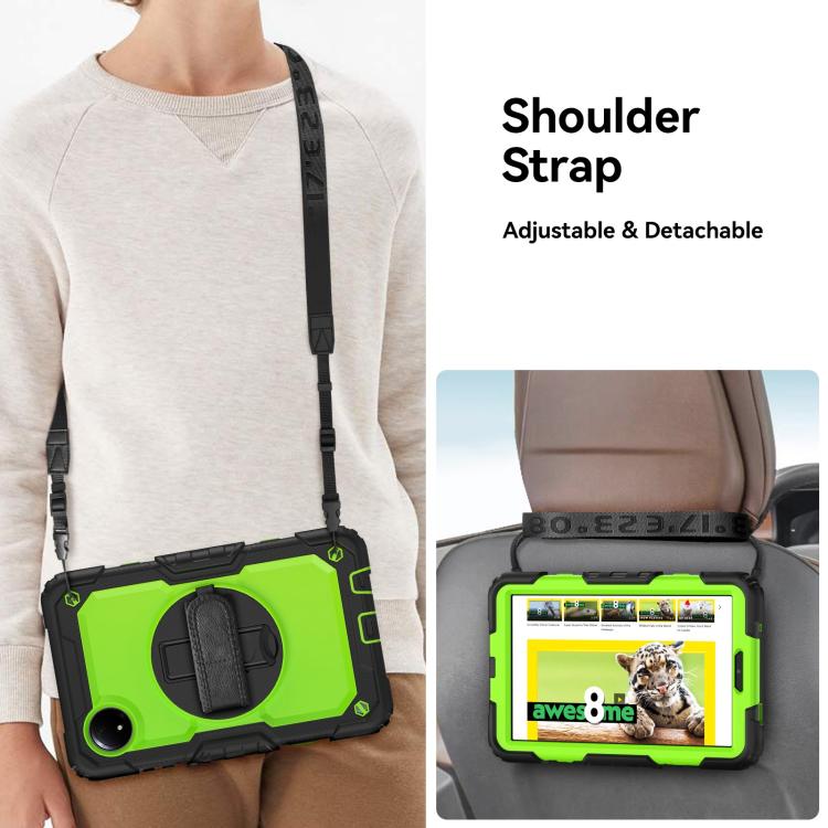 For Xiaomi Redmi Pad SE 8.7 2024 Turntable Holder Silicone Hybrid PC Tablet Case with Shoulder Strap