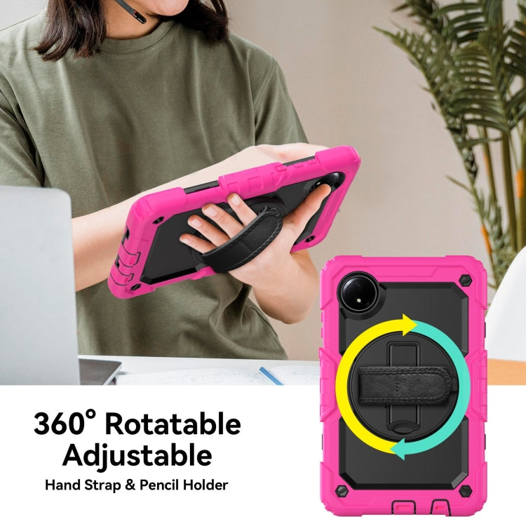 For Xiaomi Redmi Pad SE 8.7 2024 Turntable Holder Silicone Hybrid PC Tablet Case with Shoulder Strap