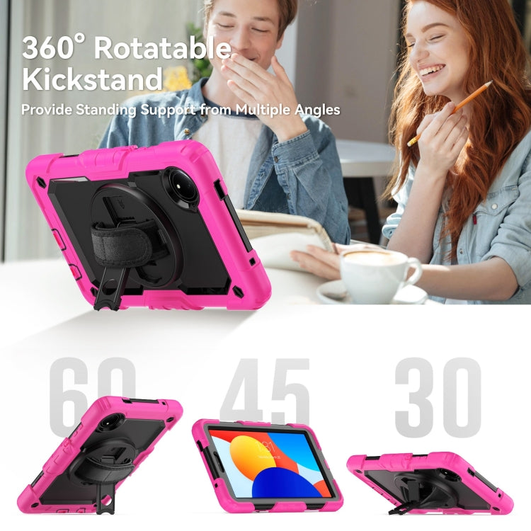 For Xiaomi Redmi Pad SE 8.7 2024 Turntable Holder Silicone Hybrid PC Tablet Case with Shoulder Strap