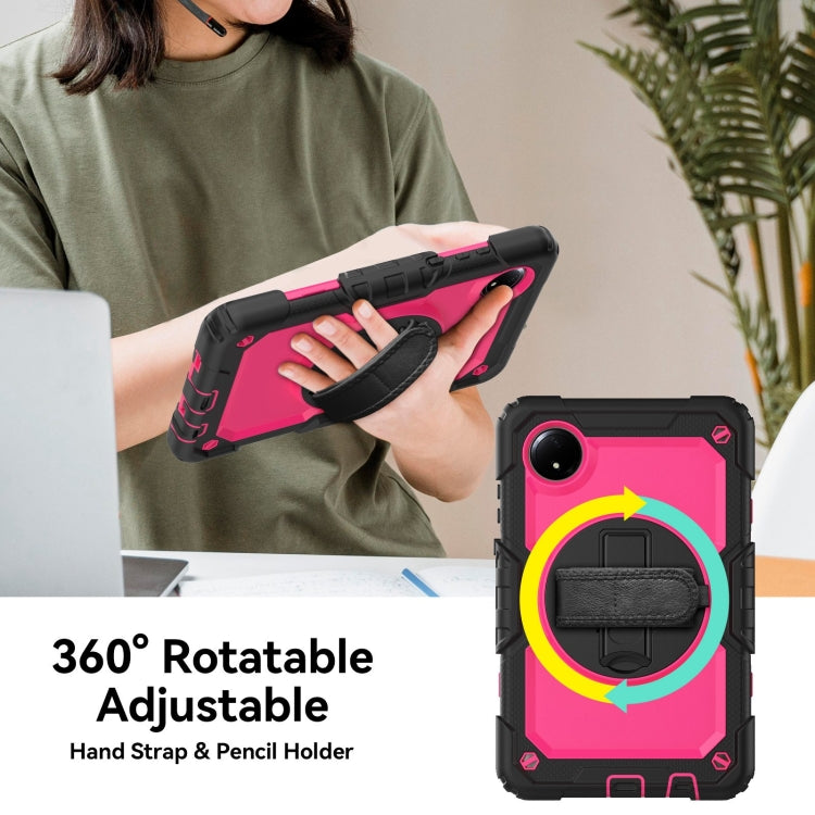 For Xiaomi Redmi Pad SE 8.7 2024 Turntable Holder Silicone Hybrid PC Tablet Case with Shoulder Strap