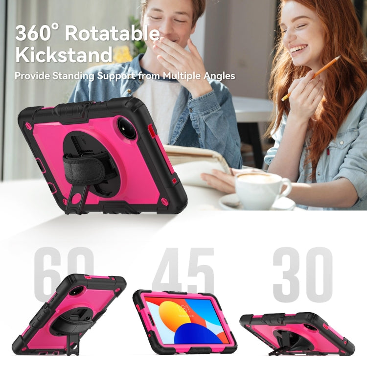 For Xiaomi Redmi Pad SE 8.7 2024 Turntable Holder Silicone Hybrid PC Tablet Case with Shoulder Strap