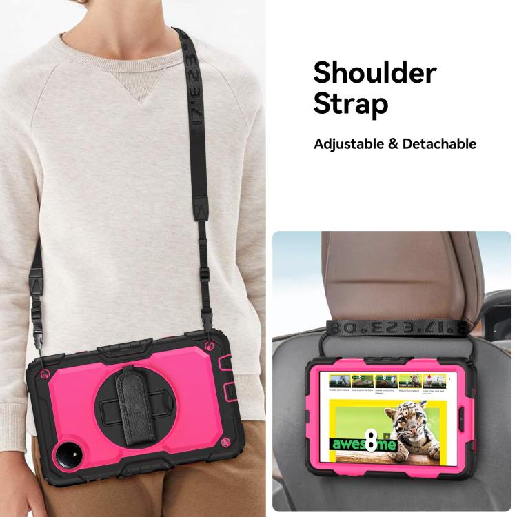 For Xiaomi Redmi Pad SE 8.7 2024 Turntable Holder Silicone Hybrid PC Tablet Case with Shoulder Strap