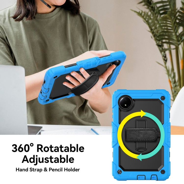 For Xiaomi Redmi Pad SE 8.7 2024 Turntable Holder Silicone Hybrid PC Tablet Case with Shoulder Strap