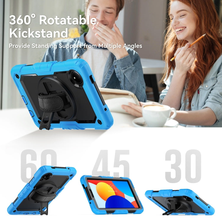 For Xiaomi Redmi Pad SE 8.7 2024 Turntable Holder Silicone Hybrid PC Tablet Case with Shoulder Strap