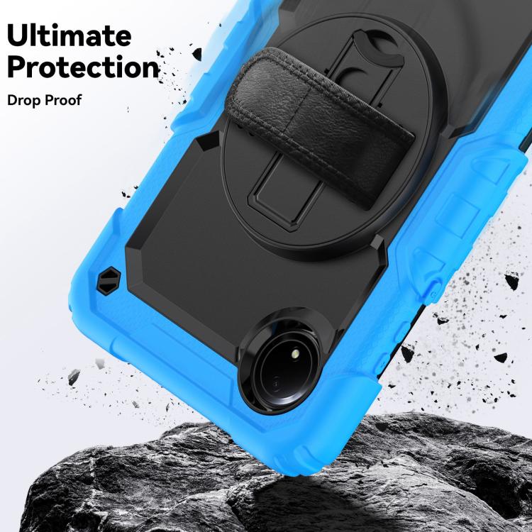 For Xiaomi Redmi Pad SE 8.7 2024 Turntable Holder Silicone Hybrid PC Tablet Case with Shoulder Strap