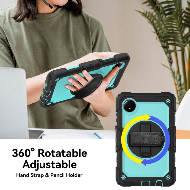 For Xiaomi Redmi Pad SE 8.7 2024 Turntable Holder Silicone Hybrid PC Tablet Case with Shoulder Strap