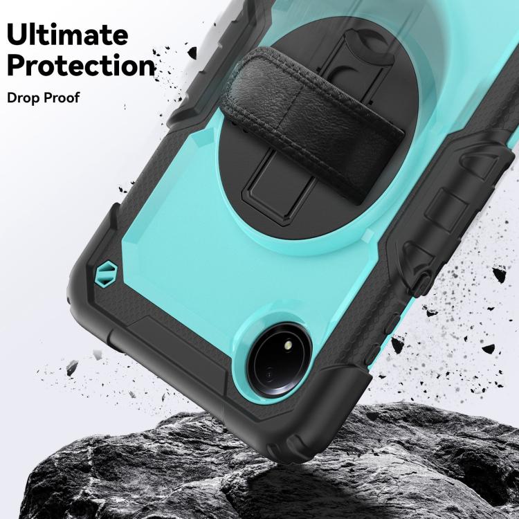 For Xiaomi Redmi Pad SE 8.7 2024 Turntable Holder Silicone Hybrid PC Tablet Case with Shoulder Strap