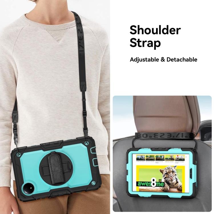 For Xiaomi Redmi Pad SE 8.7 2024 Turntable Holder Silicone Hybrid PC Tablet Case with Shoulder Strap