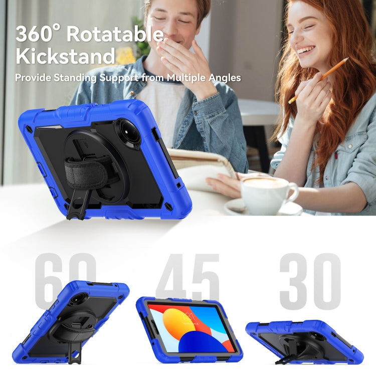 For Xiaomi Redmi Pad SE 8.7 2024 Turntable Holder Silicone Hybrid PC Tablet Case with Shoulder Strap