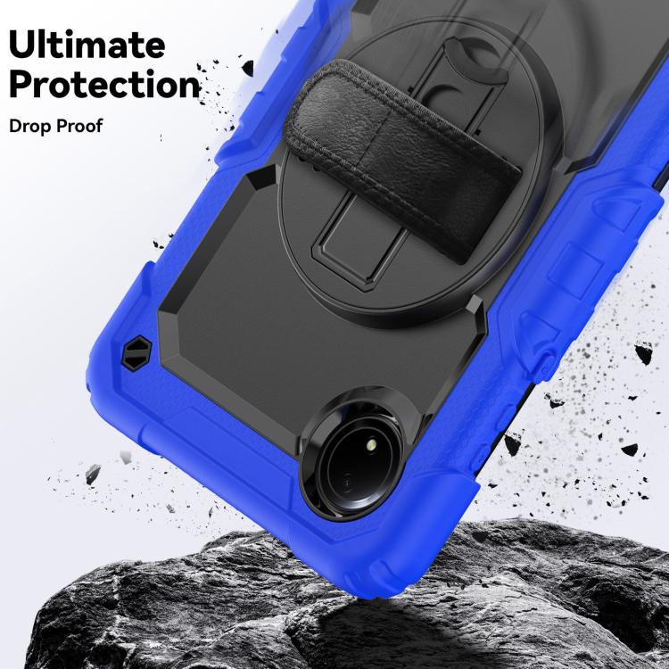 For Xiaomi Redmi Pad SE 8.7 2024 Turntable Holder Silicone Hybrid PC Tablet Case with Shoulder Strap