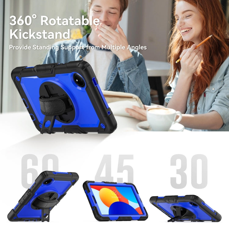 For Xiaomi Redmi Pad SE 8.7 2024 Turntable Holder Silicone Hybrid PC Tablet Case with Shoulder Strap
