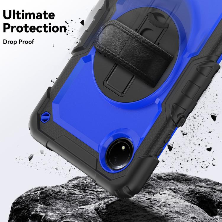 For Xiaomi Redmi Pad SE 8.7 2024 Turntable Holder Silicone Hybrid PC Tablet Case with Shoulder Strap
