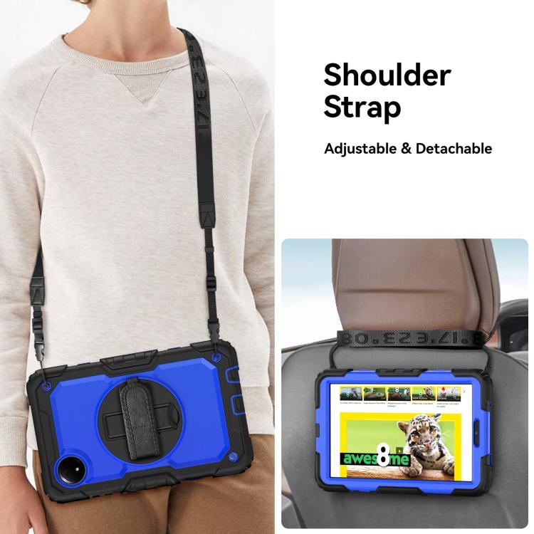 For Xiaomi Redmi Pad SE 8.7 2024 Turntable Holder Silicone Hybrid PC Tablet Case with Shoulder Strap