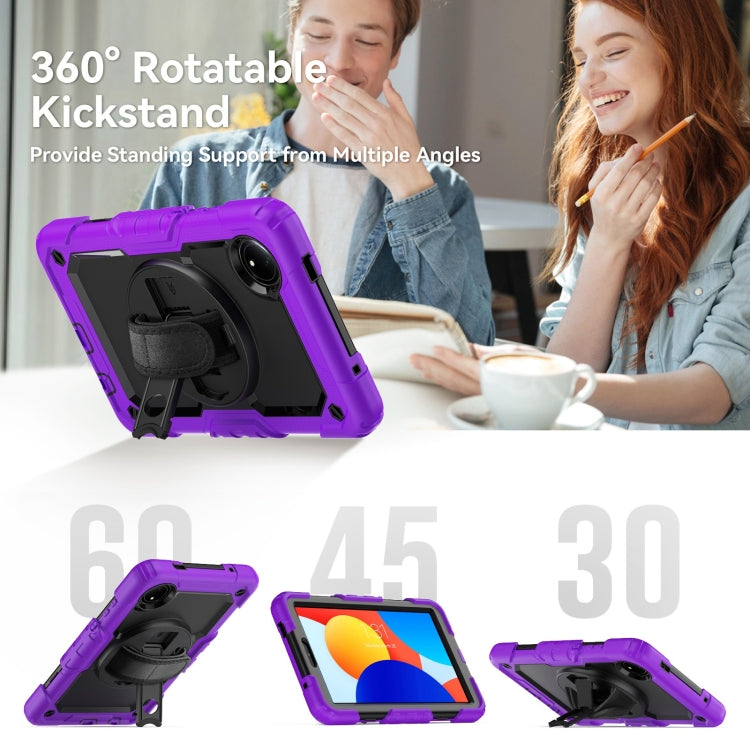 For Xiaomi Redmi Pad SE 8.7 2024 Turntable Holder Silicone Hybrid PC Tablet Case with Shoulder Strap