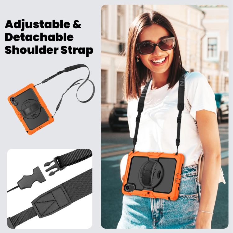 For Xiaomi Redmi Pad 2 Turntable Holder Silicone Hybrid PC Tablet Case with Shoulder Strap