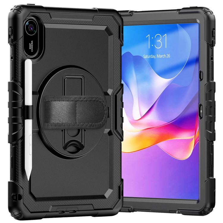 For Xiaomi Redmi Pad 2 Turntable Holder Silicone Hybrid PC Tablet Case with Shoulder Strap
