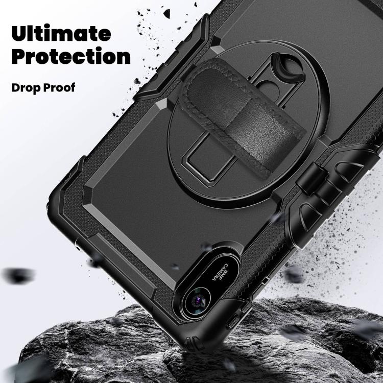 For Xiaomi Redmi Pad 2 Turntable Holder Silicone Hybrid PC Tablet Case with Shoulder Strap