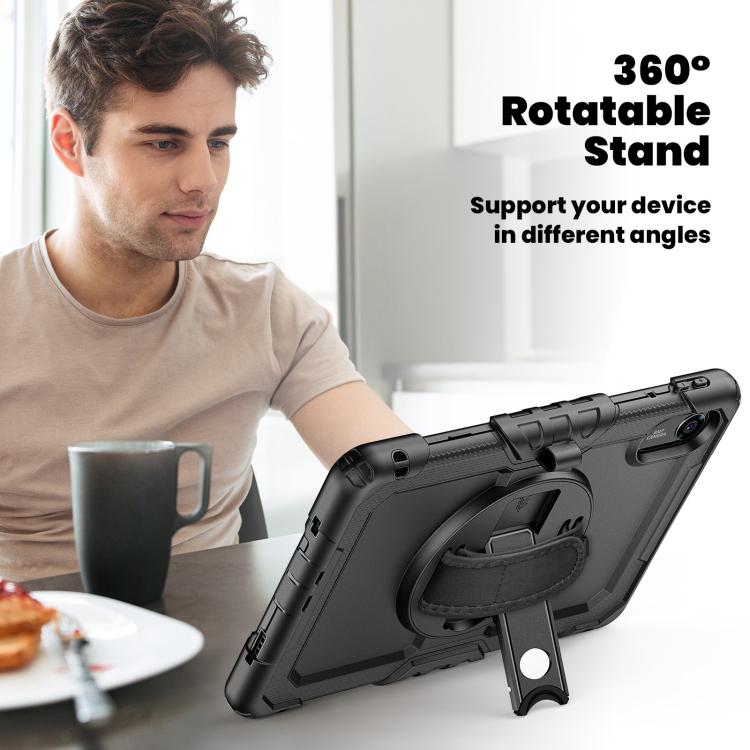 For Xiaomi Redmi Pad 2 Turntable Holder Silicone Hybrid PC Tablet Case with Shoulder Strap
