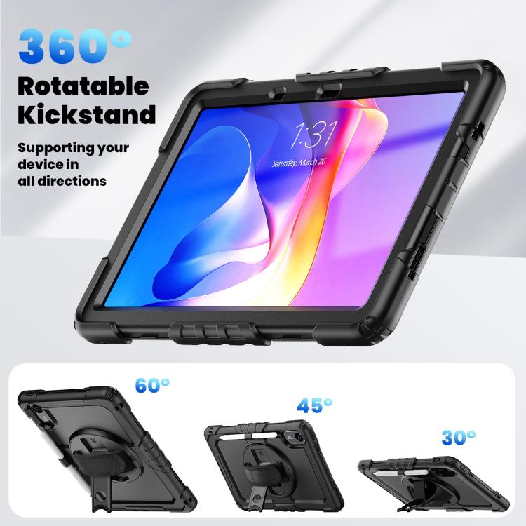 For Xiaomi Redmi Pad 2 Turntable Holder Silicone Hybrid PC Tablet Case with Shoulder Strap
