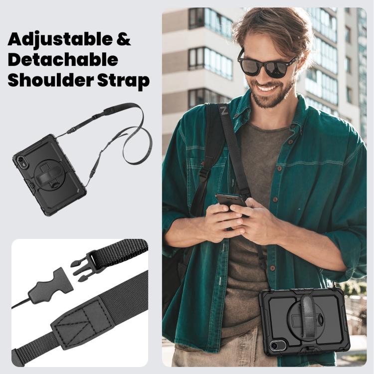 For Xiaomi Redmi Pad 2 Turntable Holder Silicone Hybrid PC Tablet Case with Shoulder Strap