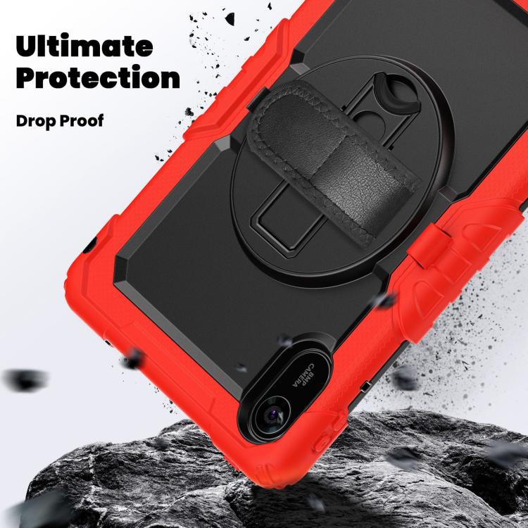 For Xiaomi Redmi Pad 2 Turntable Holder Silicone Hybrid PC Tablet Case with Shoulder Strap