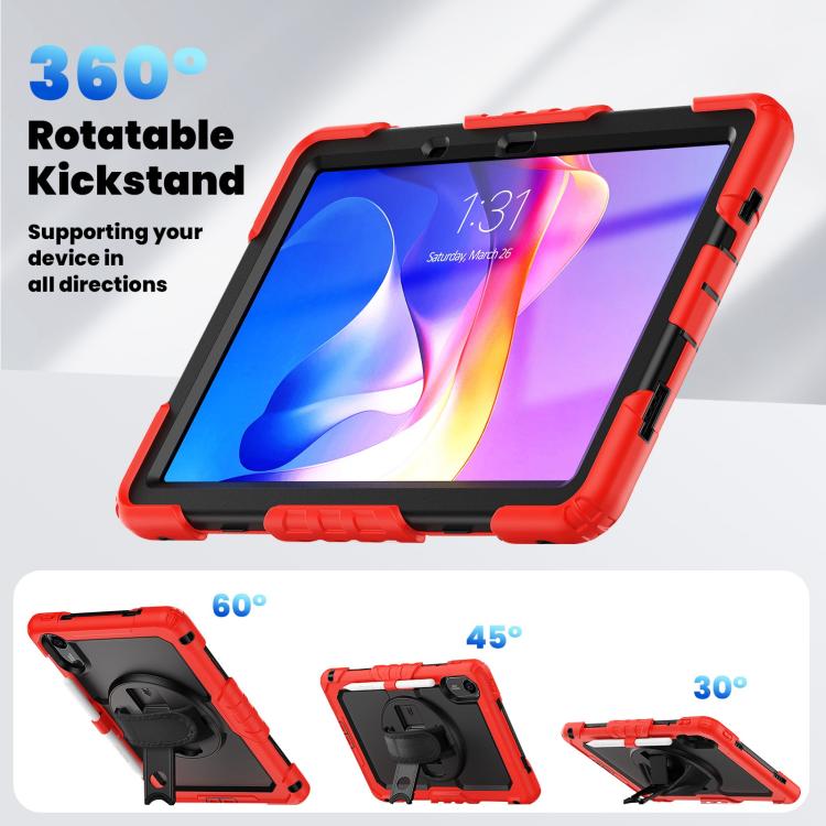 For Xiaomi Redmi Pad 2 Turntable Holder Silicone Hybrid PC Tablet Case with Shoulder Strap