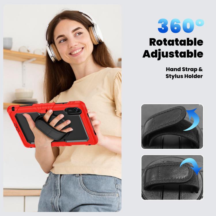 For Xiaomi Redmi Pad 2 Turntable Holder Silicone Hybrid PC Tablet Case with Shoulder Strap